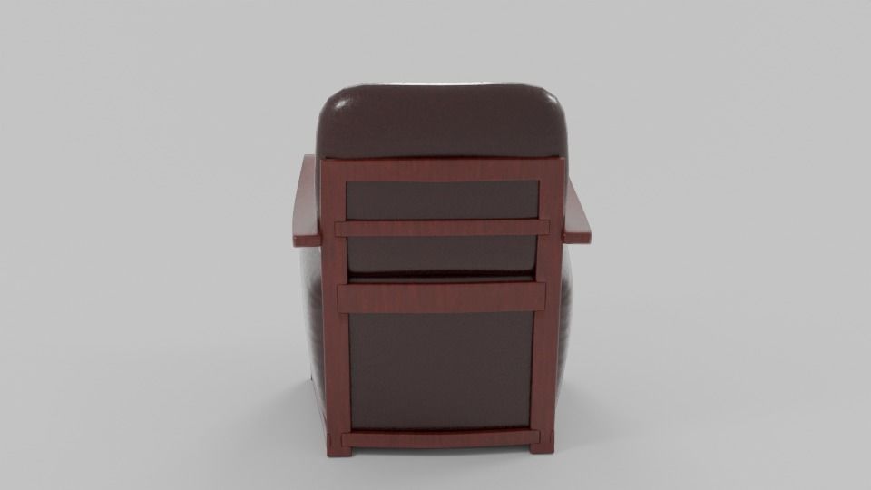 Leather PVC Accent Chair Low-poly 3D model_5