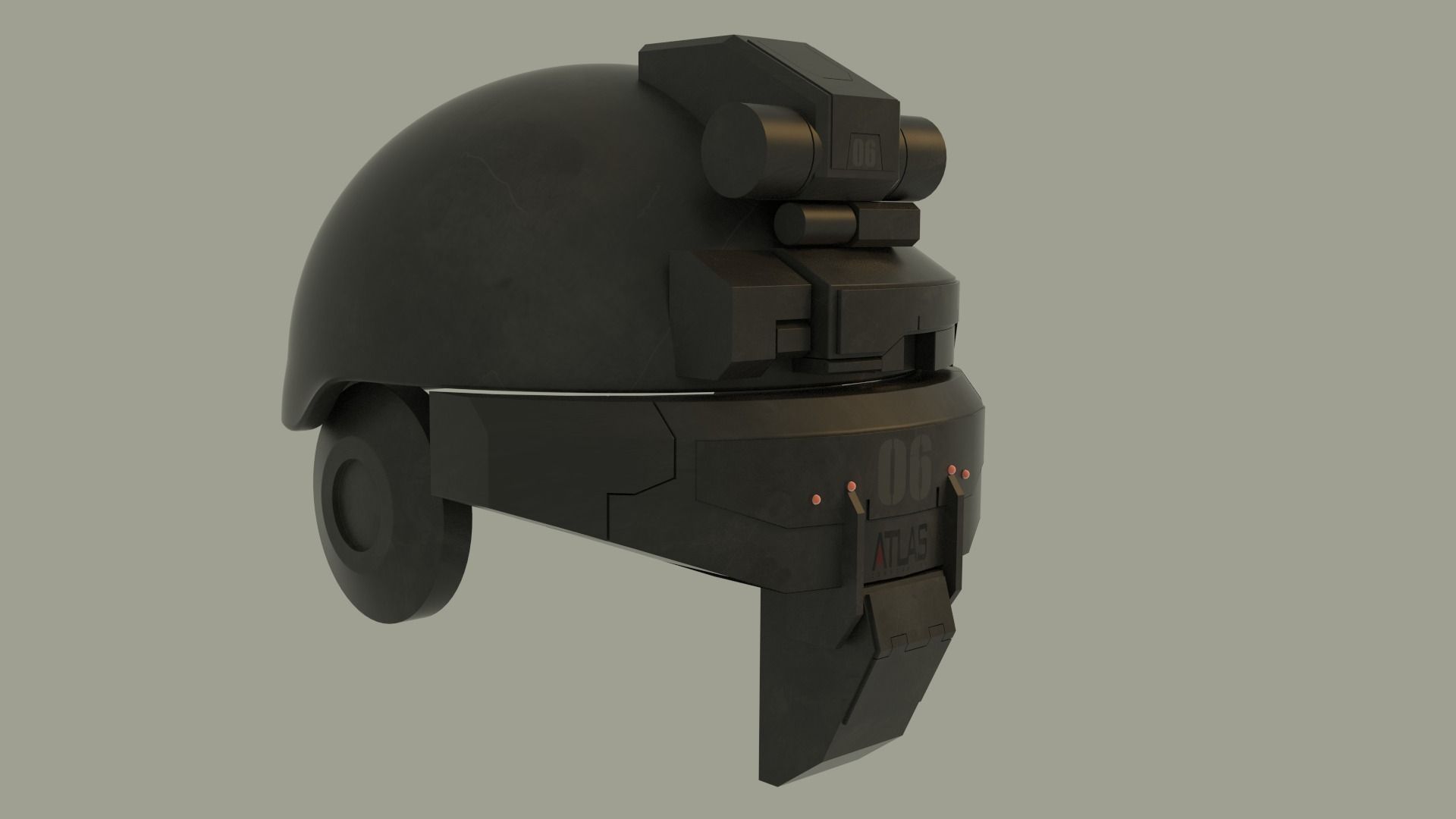 Advanced warfare helmet 3D model_3