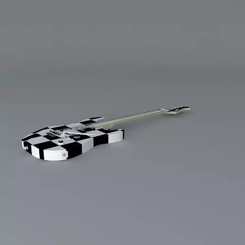 Checkered flag guitar Free 3D model