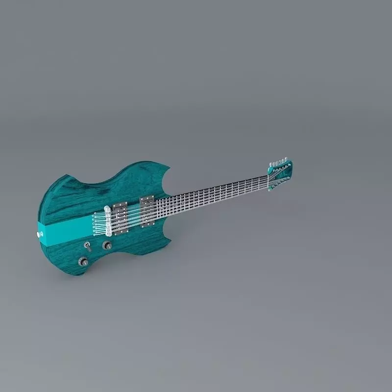 12 string electric guitar Free 3D model
