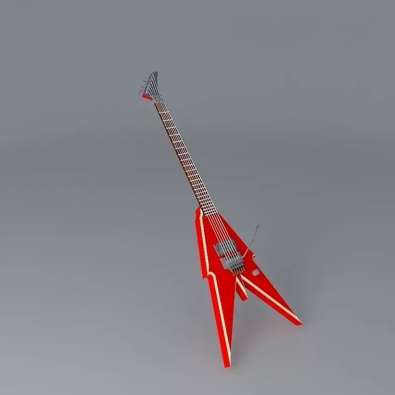 Red guitar Free 3D model