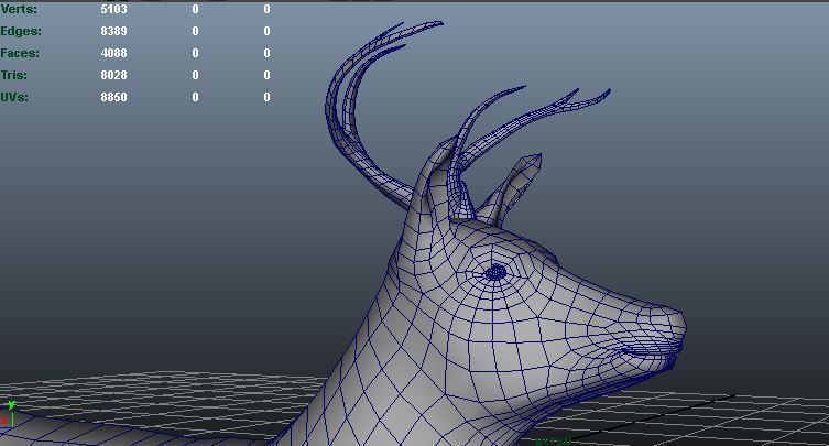 A Deer - person Low-poly 3D model_1