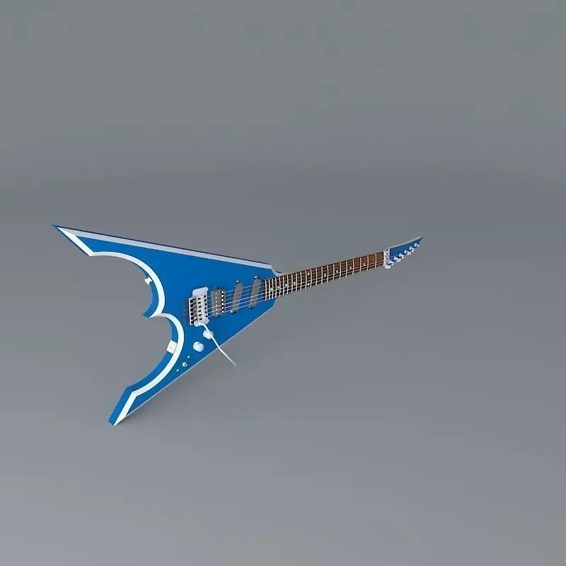 A strange V style guitar Free 3D model