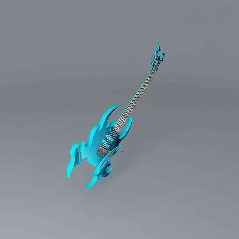 Sands Blue Diablo Guitar Free 3D model