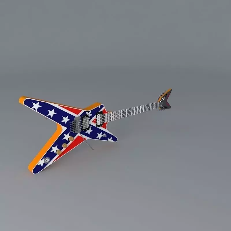 Dimebag Darrell Dean ML Dixie Rebel guitar Free 3D model