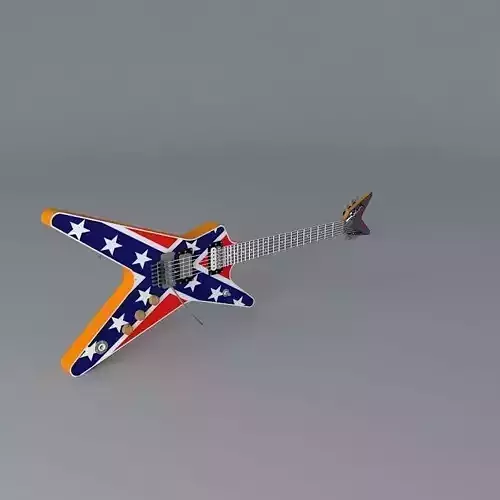 Dimebag Darrell Dean ML Dixie Rebel guitar Free 3D model
