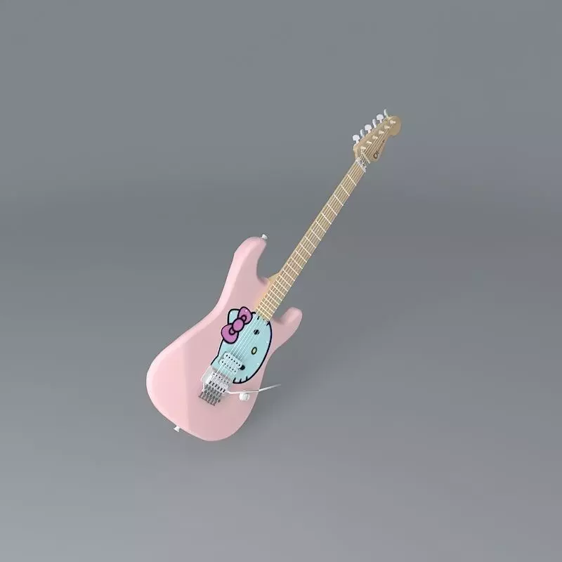 Hello Kitty guitar Free 3D model