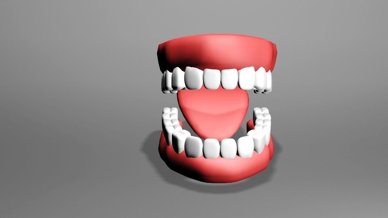 tooth with teeth missing Low-poly 3D model_1