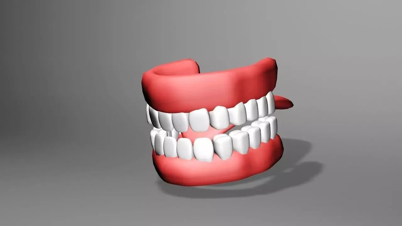 tooth with teeth missing Low-poly 3D model_0