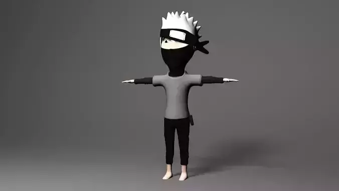 Kakashi ninja Low-poly 3D model