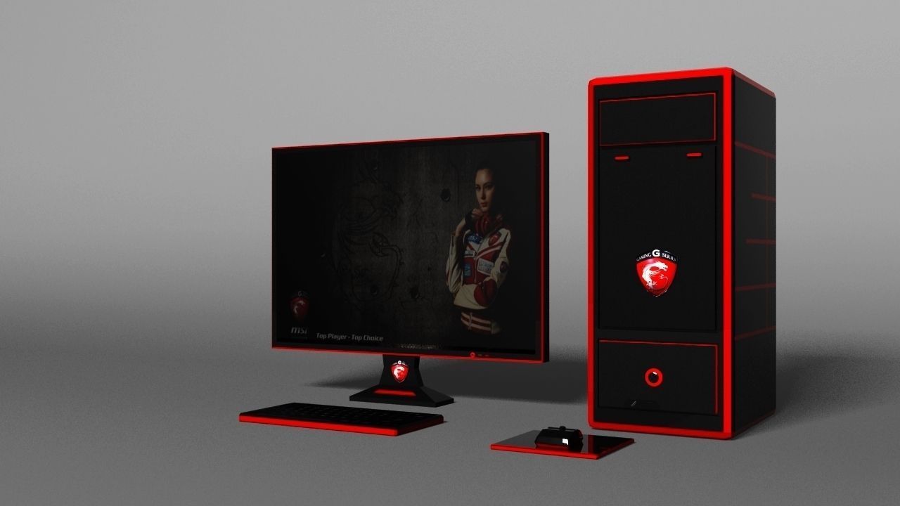 MSI Gaming PC Low-poly 3D model_1
