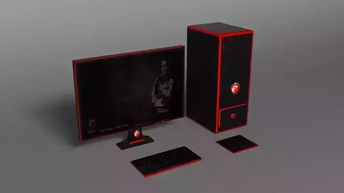 MSI Gaming PC Low-poly 3D model