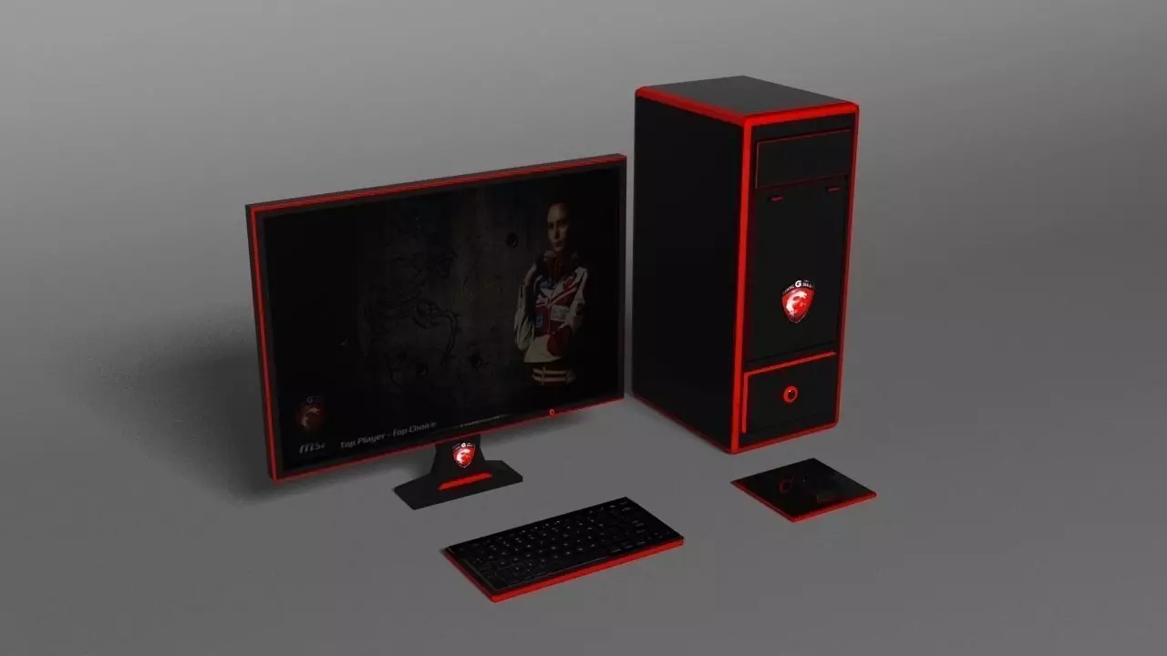 MSI Gaming PC Low-poly 3D model_0