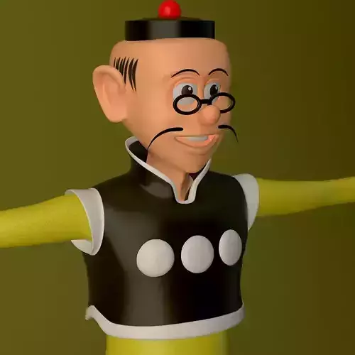 Master Q Cartoon Low-poly 3D model