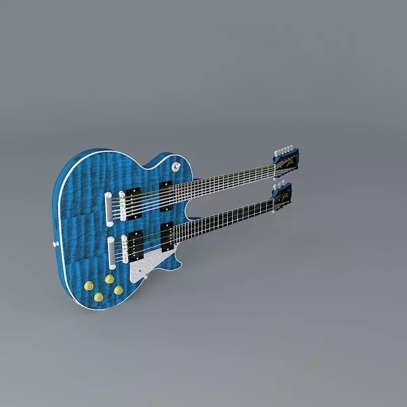 Double neck Les Paul guitar Free 3D model