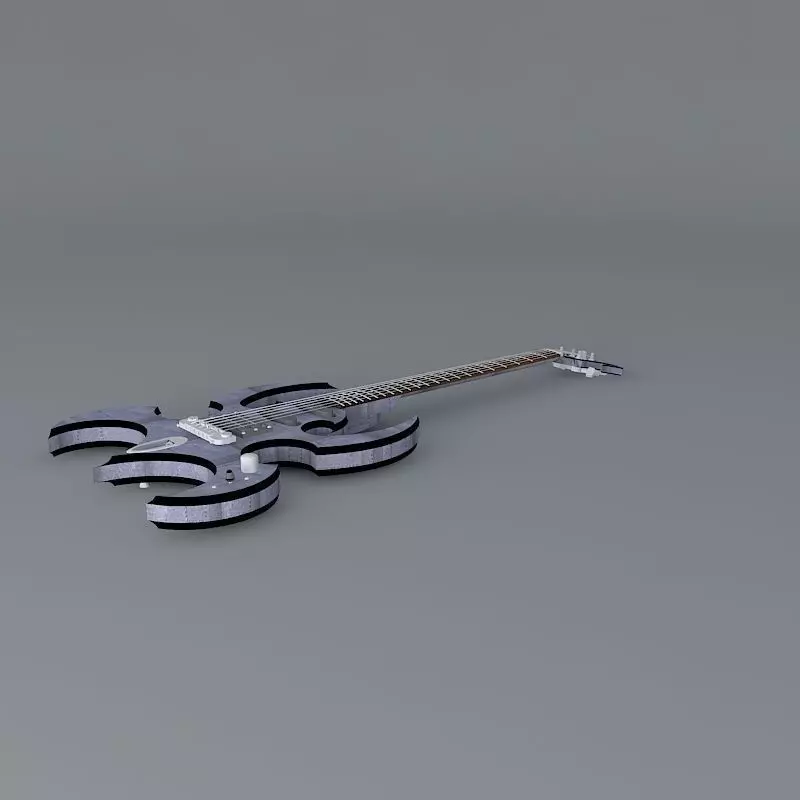 All riveted aluminum guitar Free 3D model