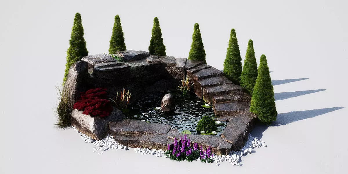 garden pond 12 AM148 3D model_0