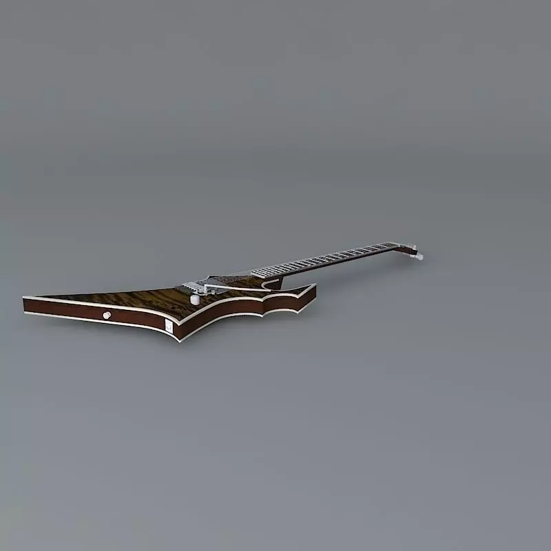 Abstract figured maple top guitar Free 3D model