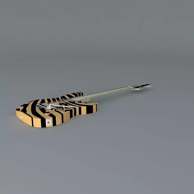 Tiger striped guitar Free 3D model