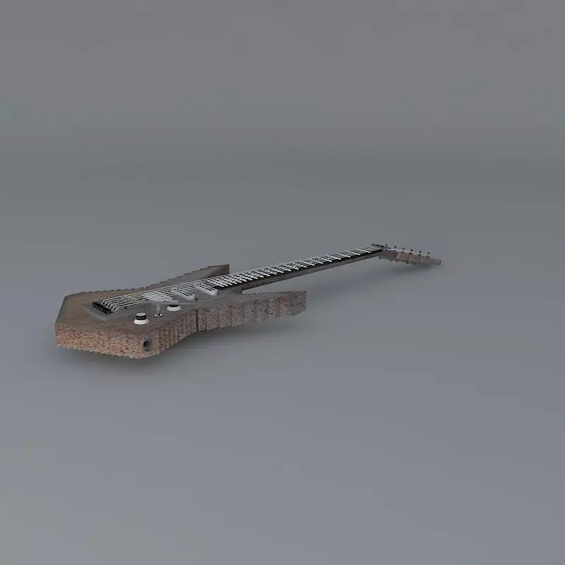 Rusty saw blade guitar Free 3D model