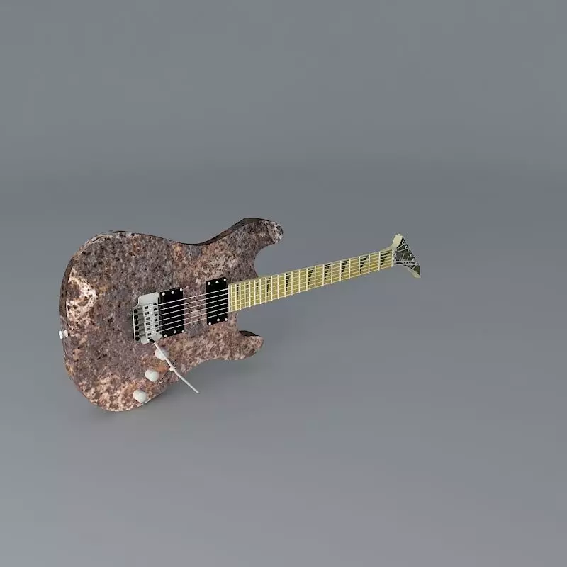 Jackson Soloist with rusty metal texture guitar Free 3D model