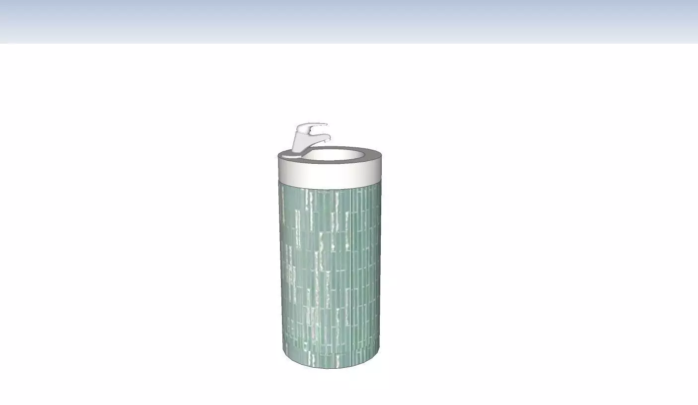 Pedestal sink custom 3D model_0