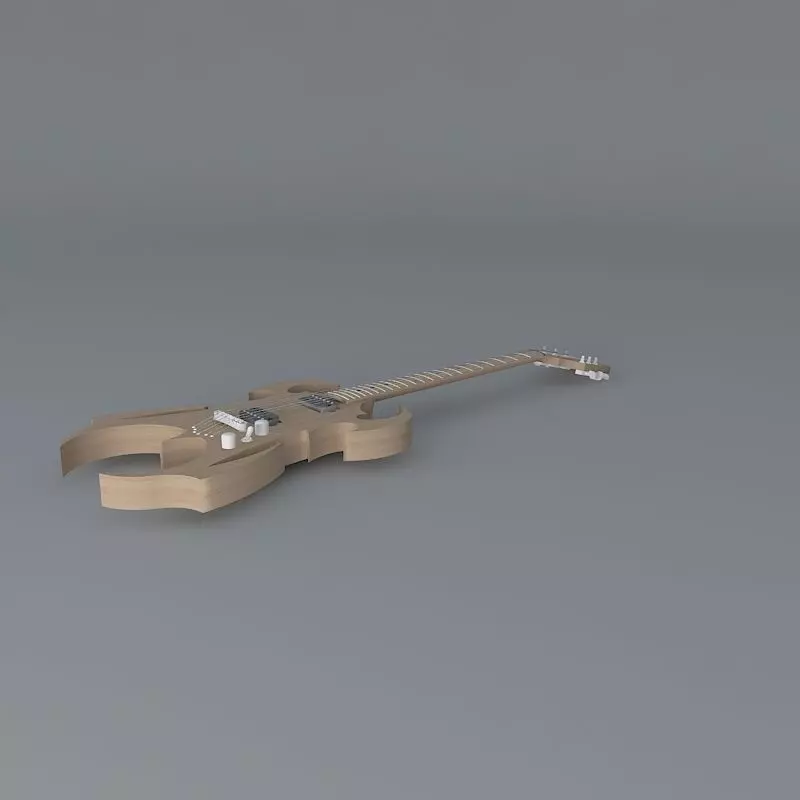 All maple abstract guitar Free 3D model