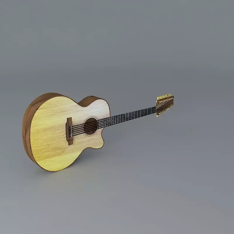 18 string acoustic guitar Free 3D model