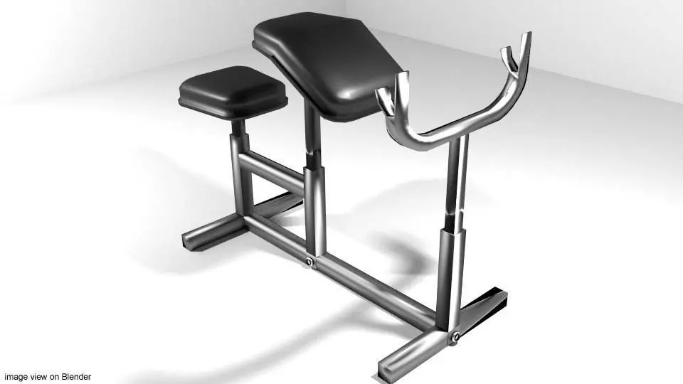 Exercise Machine Armcurl Bench 3D model_0