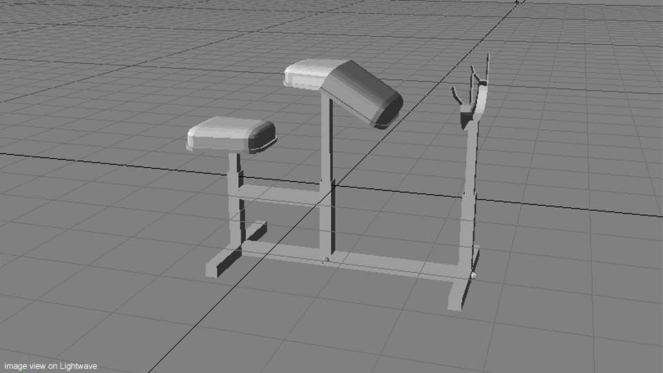 Exercise Machine Armcurl Bench 3D model_4