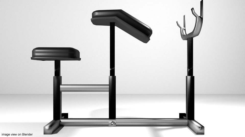 Exercise Machine Armcurl Bench 3D model_1