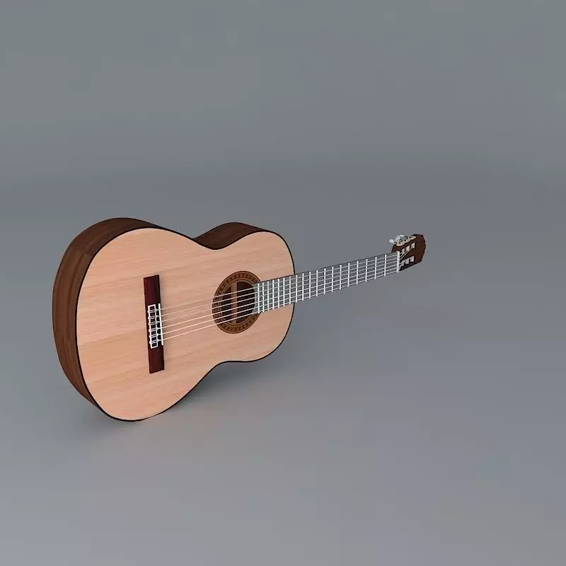 Nylon string acoustic guitar Free 3D model