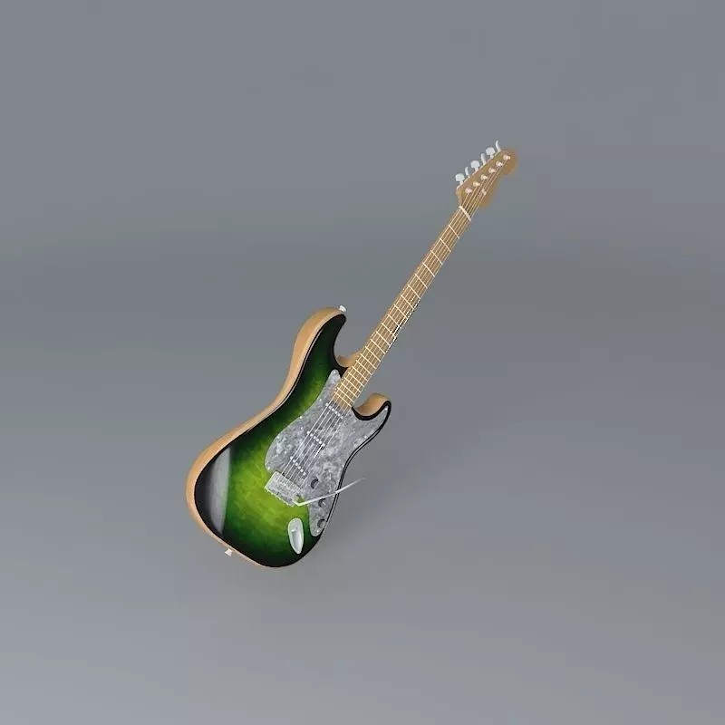 Fender Strat Green Burst guitar Free 3D model