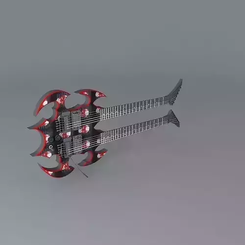 Double neck guitar Free 3D model
