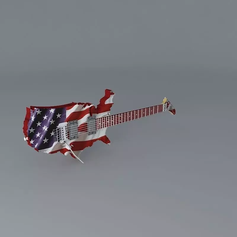 Map of America guitar Free 3D model