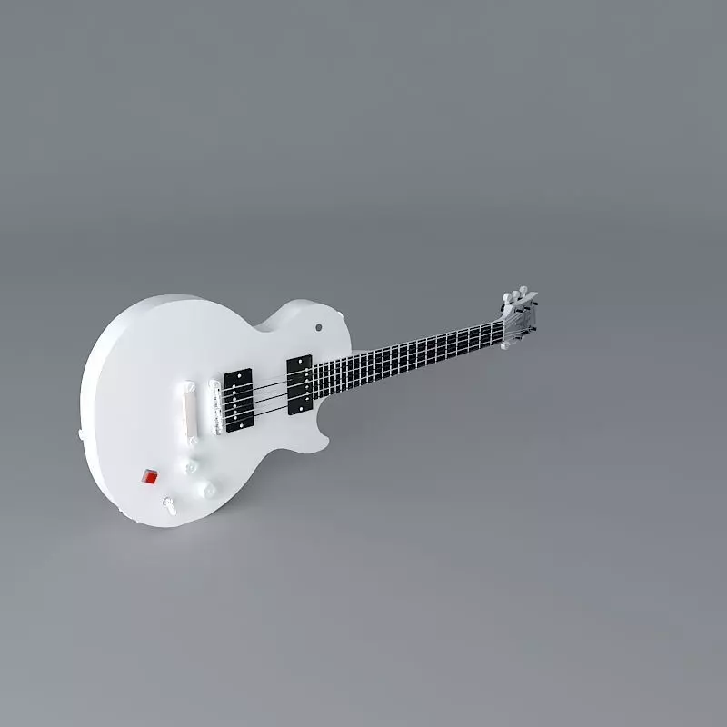 White Les Paul guitar Free 3D model