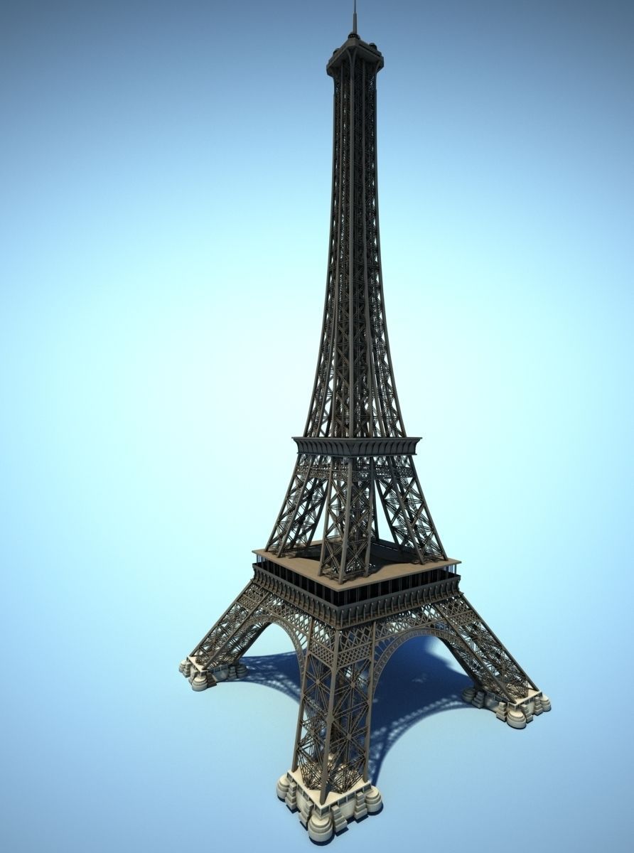 Eiffel Tower High Detailed 3D model_2