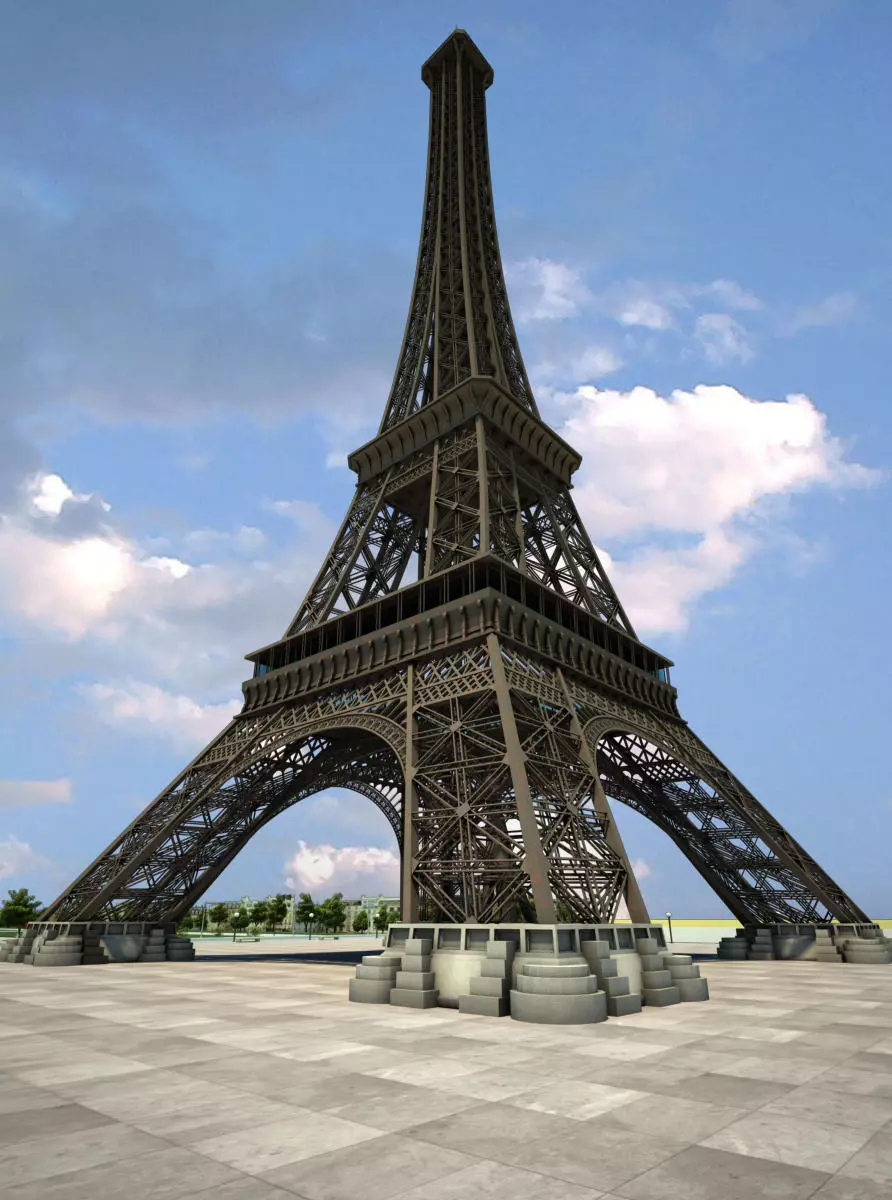 Eiffel Tower High Detailed 3D model_0