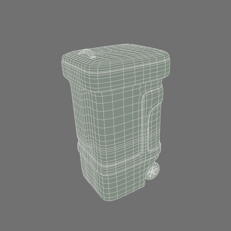 Plastic Garbage Container 3D model_2
