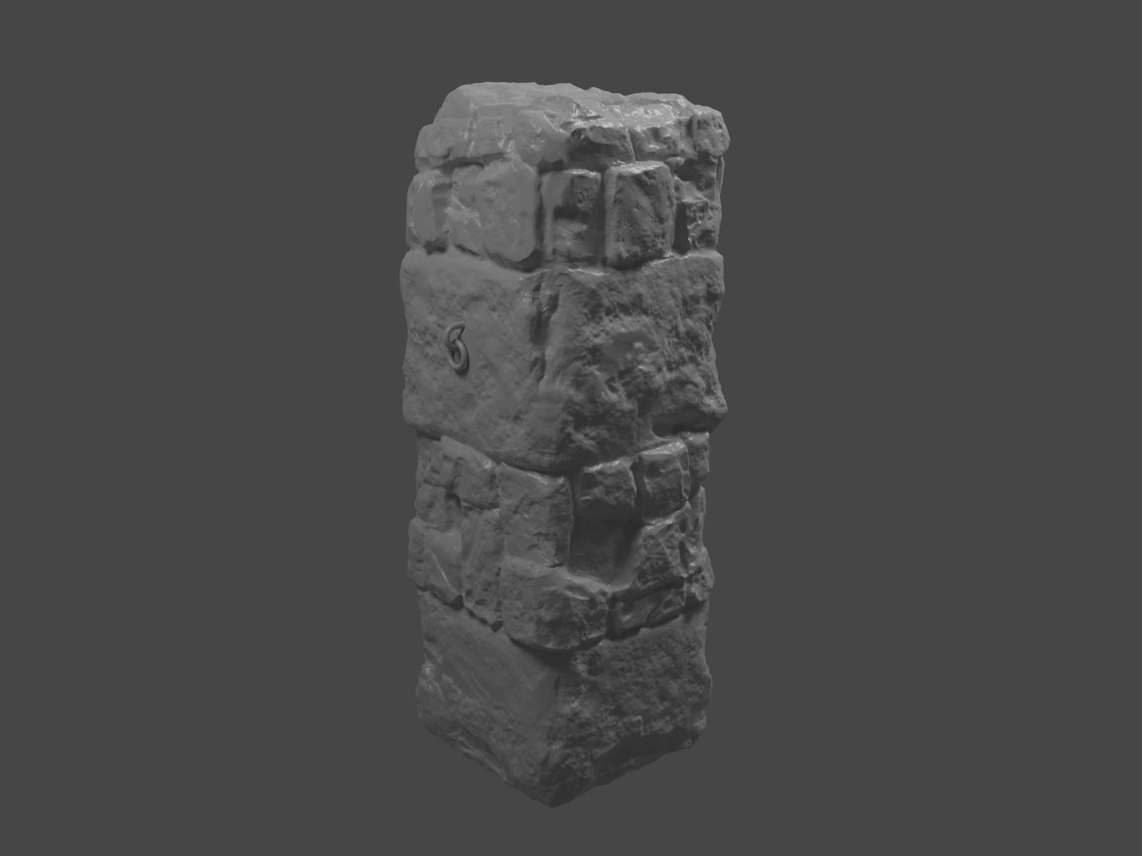 Ancient Pillar High Poly 3D model_1