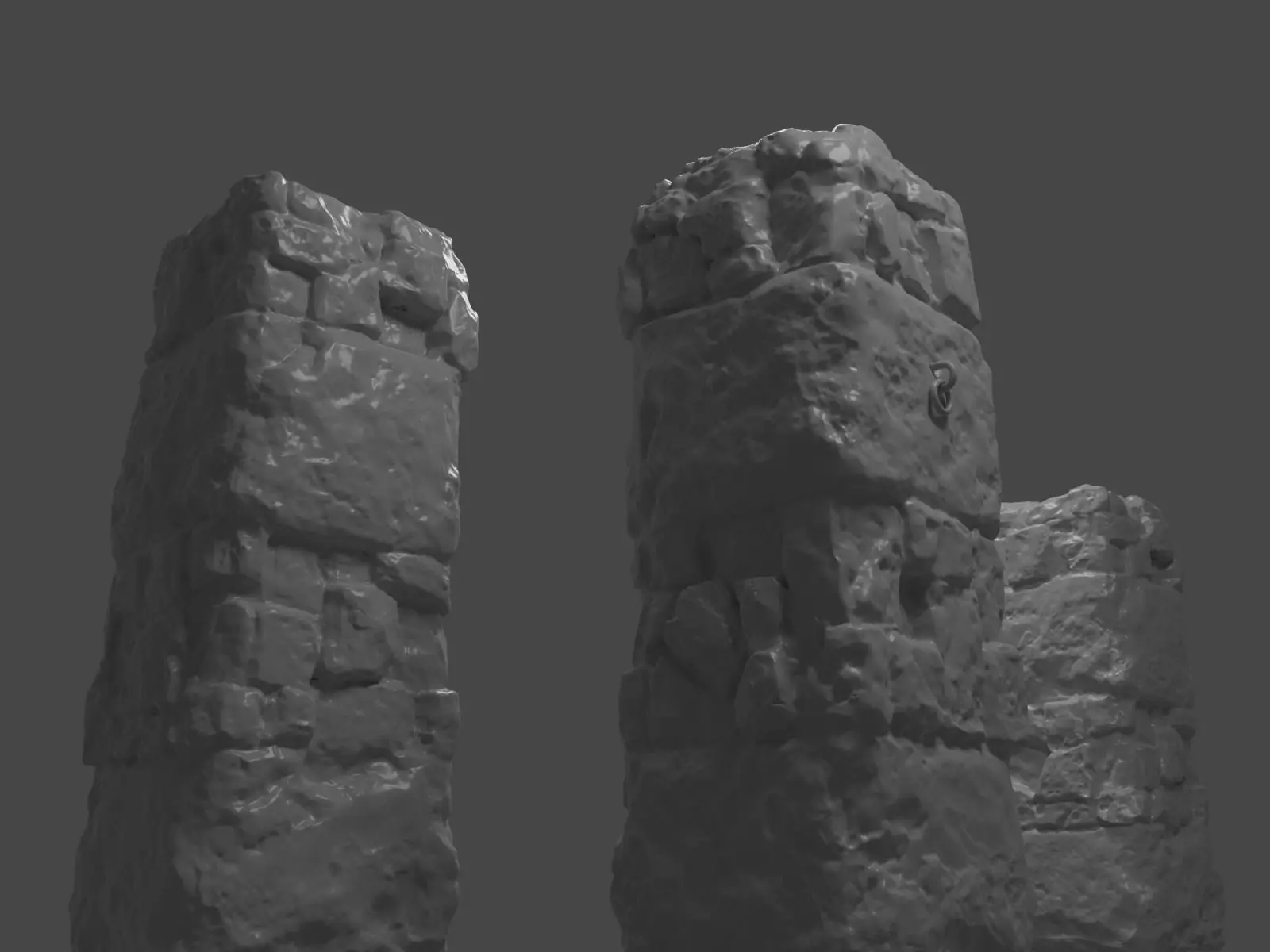 Ancient Pillar High Poly 3D model_0