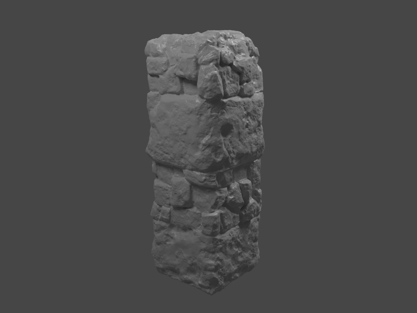 Ancient Pillar High Poly 3D model_3