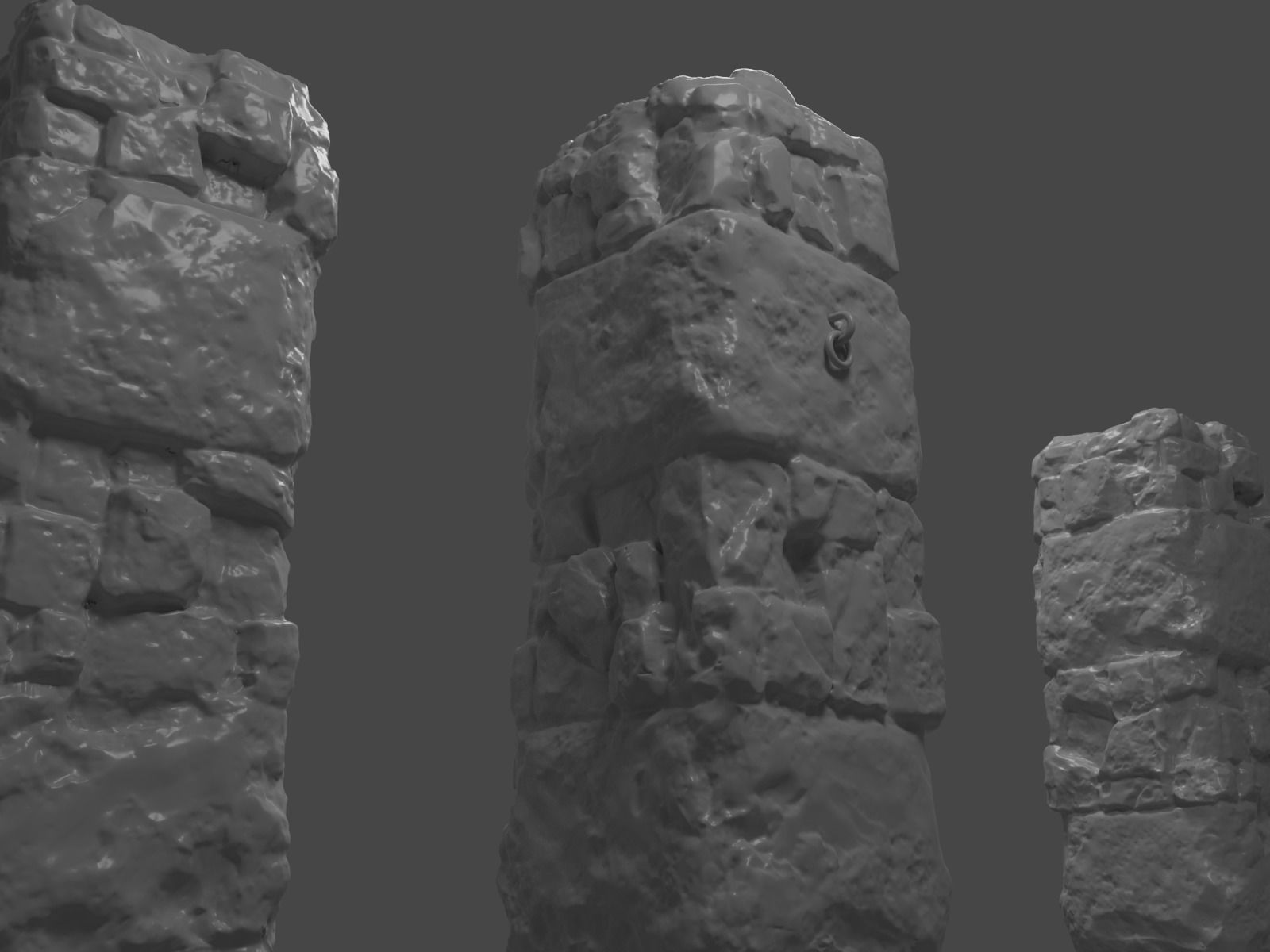 Ancient Pillar High Poly 3D model_5