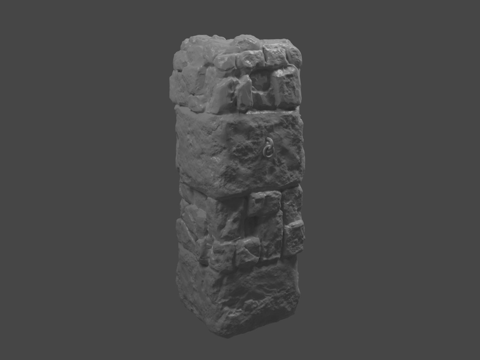Ancient Pillar High Poly 3D model_2