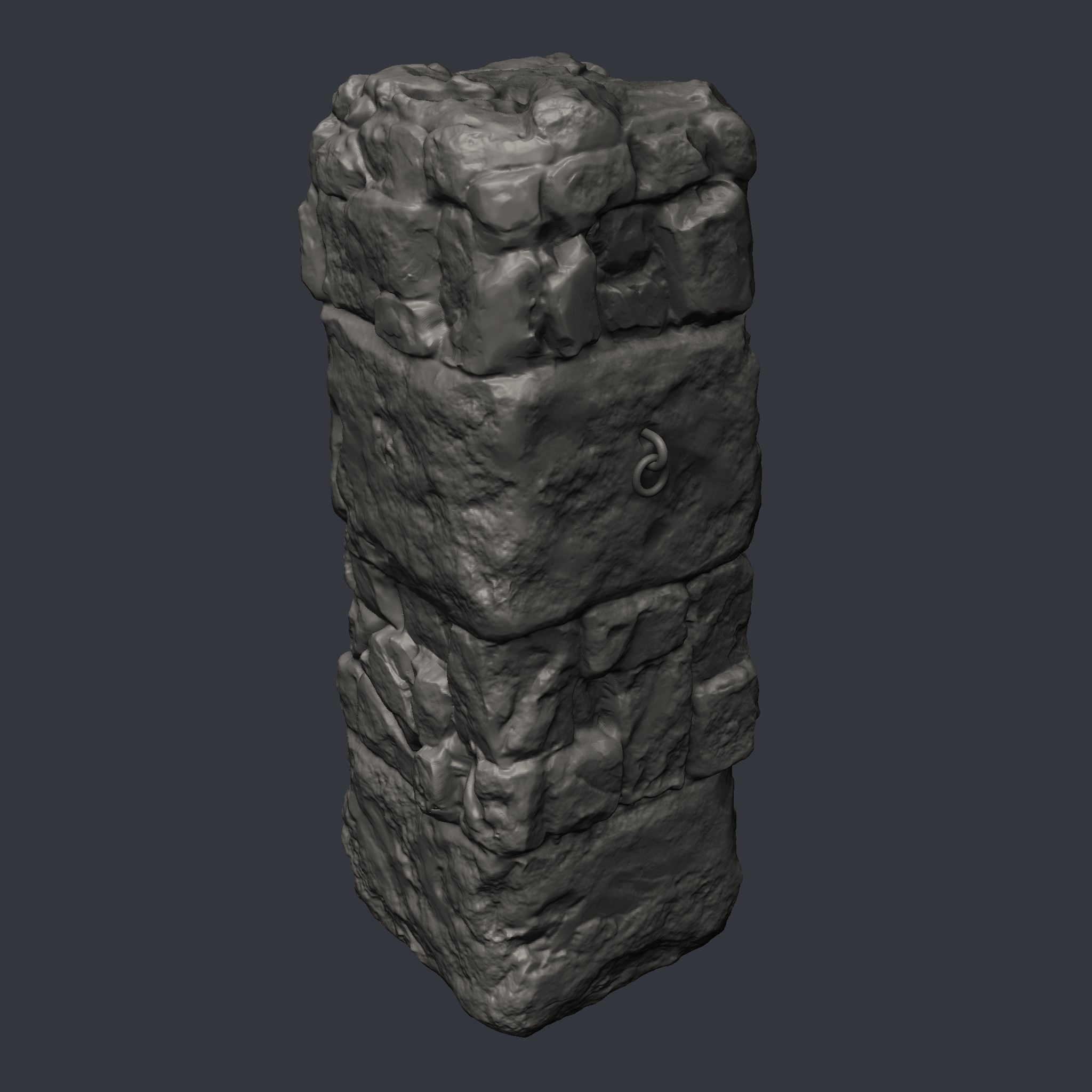 Ancient Pillar High Poly 3D model_8