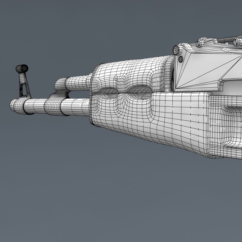 Realistic AK47 Assault Rifle 3D model_15