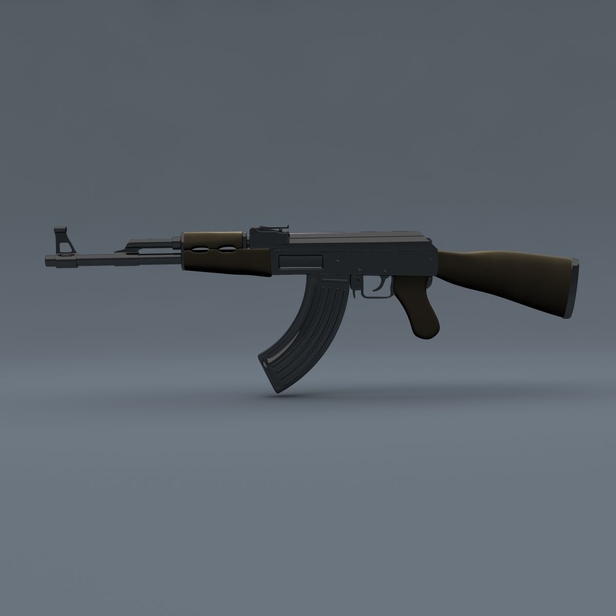 Realistic AK47 Assault Rifle 3D model_12