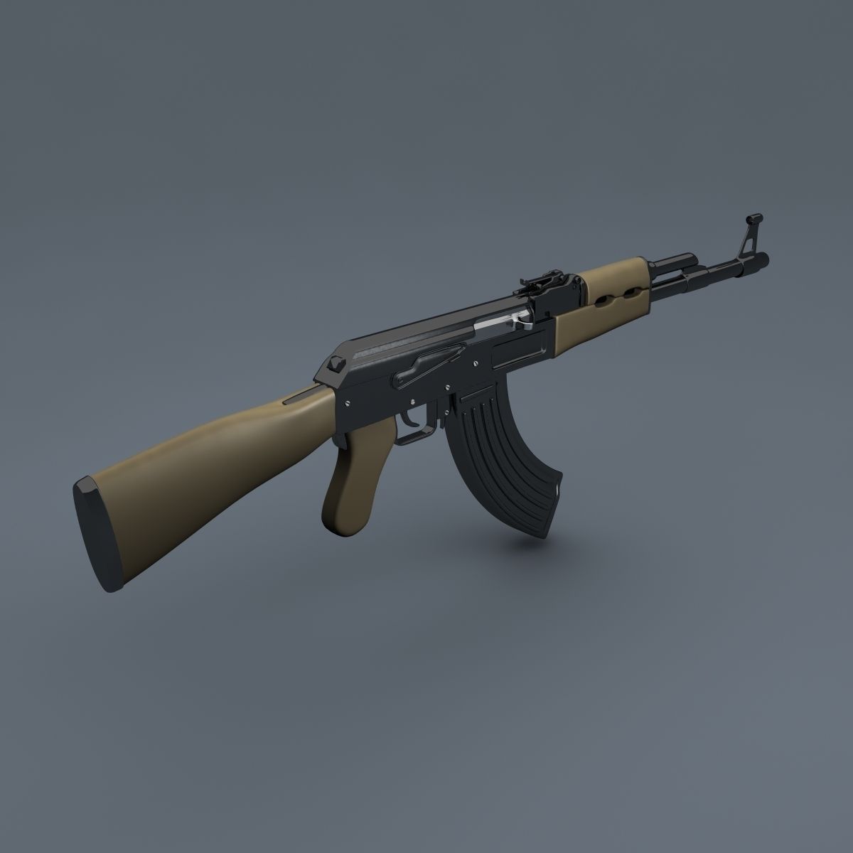Realistic AK47 Assault Rifle 3D model_1