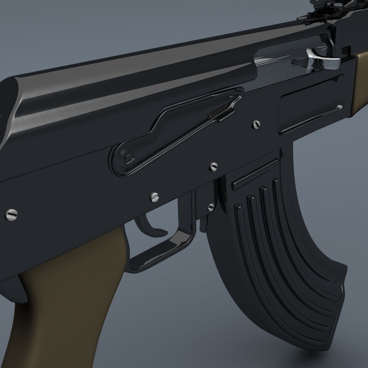 Realistic AK47 Assault Rifle 3D model_10