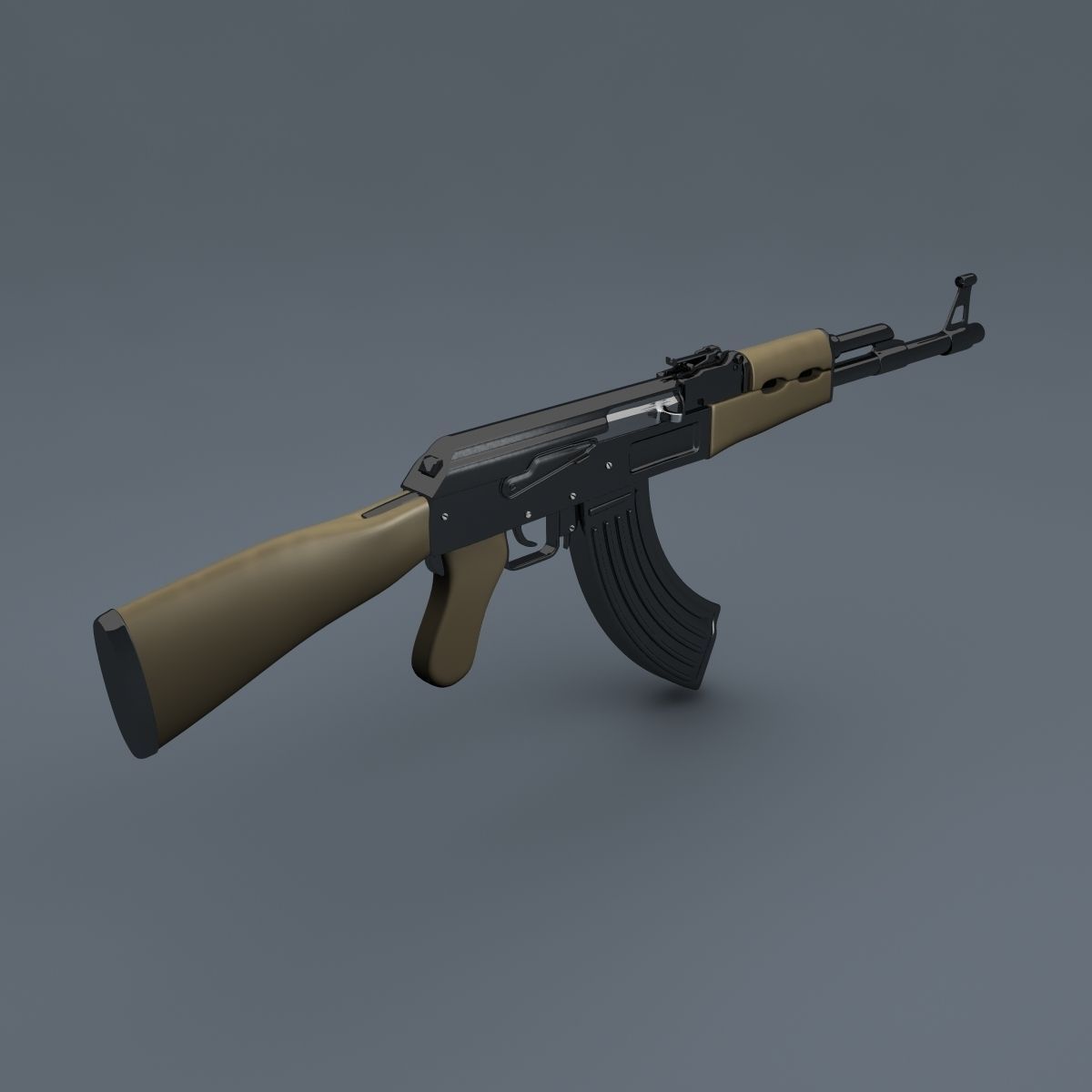 Realistic AK47 Assault Rifle 3D model_5